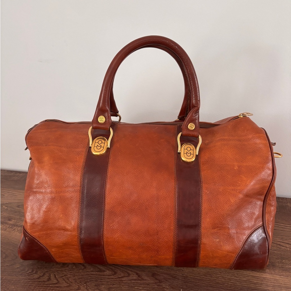Marino Orlandi Leather Vintage Weekender Bag